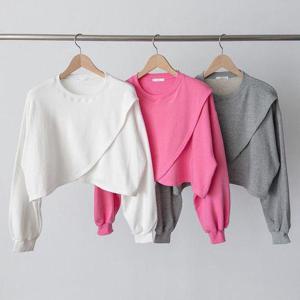 [다잇템]여자 언발 박시핏 방송댄스복 튤립 벌룬 맨투맨