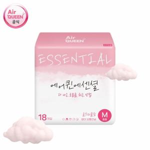 에어퀸 에센셜 순면 생리대 중형 54P(3팩)