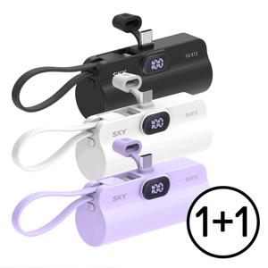 (홈츠) 스카이 필 X13 일체형 도킹형 듀얼 LED 미니 보조배터리 5000mAh C타입