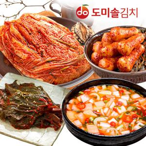 [도미솔/4종,10.5kg] 사랑채포기김치6kg+총각김치2kg+홍나박김치2kg+깻잎김치500g