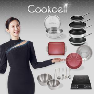 블랙큐브 쿡셀 홀로그램큐브팬+패밀리팬세트(프라이팬22cm, 프라이팬28cm, 소테팬28cm, 궁중팬28cm)+(32패밀리팬/뚜껑+28찜기+28유리뚜껑+키친툴5종)+쿡셀 믹싱볼2종(20cm, 24cm),쿡셀 인덕션+(사은품)홀로그램레드사각멀티팬