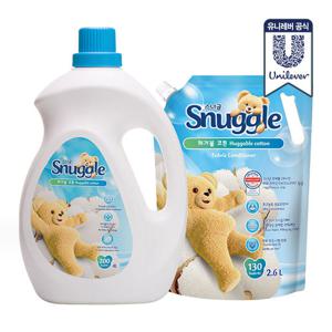 스너글 섬유유연제 초고농축 허거블 코튼 4L+2.6L