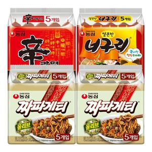 농심 짜파게티 10봉 + 신라면 5봉 + 너구리 5봉