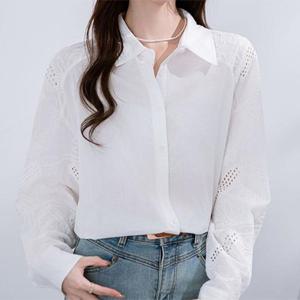 [패션시그널] 펀칭자수슬리브 셔츠블라우스 FEE4AC
