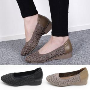 행텐 HT-179 여성용 보석 자수 플랫 단화 슈즈