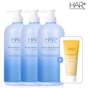 [헤어플러스] [3+1] NEW 단백질 본드 샴푸 1000ml 3개+앰플 100ml