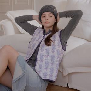 [라페어] 챠밍 라벤더 부케 퀼팅 베스트 LWLIAVT0340-LP