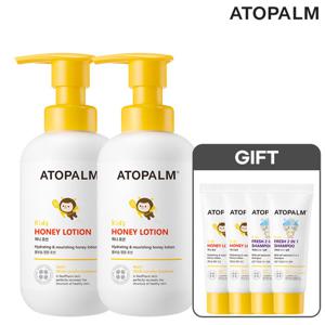 [10/20~26]아토팜 키즈 허니 로션 300mlx2개 (허니로션20ml*2개+키즈샴푸20ml*2개)