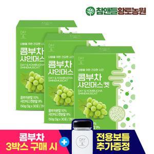 [참앤들황토농원]데이앤 콤부차 샤인머스켓 비타민 유산균 분말스틱 30포×3박스+보틀증정