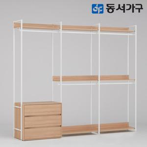 [최저가도전] 동서가구 몬티아 철제 시스템 셀프 드레스룸/2400 4단 서랍행거 DF643461