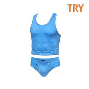 TRY 국내산 실켓 남성 맥시퍼블릭 삼각 런닝팬티 세트