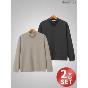 [후앙스]데일리 소프트 반목 폴라 맨투맨 티셔츠 SBPT3042 2종SET