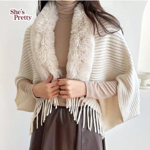 [쉬즈프리티] 트위터퍼니트숄_여성겨울베스트