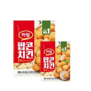 하림 팝콘치킨 650g+180g 2개