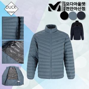 [밀레]아웃도어 패딩 남성 경량 다운 덕다운  숏패딩  발열안감 단체복 +파우치_CA