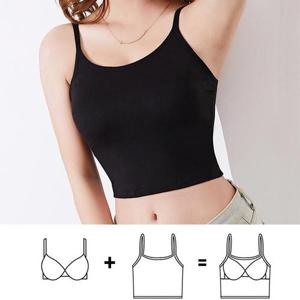 [마이핏]캡내장 크롭탑 끈나시 브라탑 크롭나시 노브라티