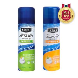 쉬크 쉐이브가드 면도크림 쉐이빙폼 220ml(센서티브라임/워시앤쉐이브) x 4개