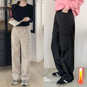 토마토팩토리 겨울 융털 기모  블라토 아노락 와이드 카고 밴딩 팬츠 (3color)