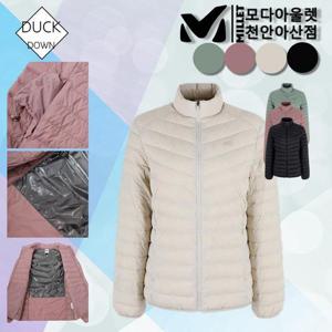 [밀레]아웃도어 패딩 여성 경량  다운  덕다운  숏패딩 발열안감 단체복 +파우치_CA