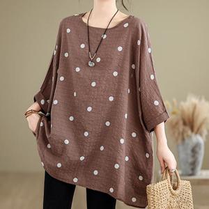 [유니제이] 비쓰 루즈핏 도트 블라우스