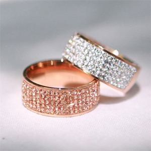 이어넥핸즈 써지컬스틸 올스톤 로즈골드 14k도금반지