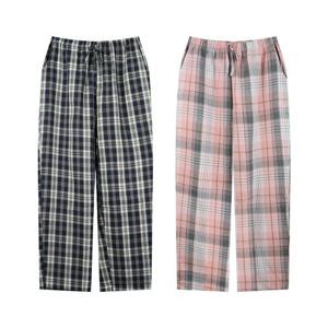따소미 체크 패턴 파자마 9부 커플잠옷 바지