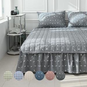 깅엄체크 날개 침대커버 슈퍼싱글(SS)