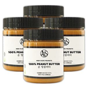 [순땅콩버터] 순 땅콩버터 크리미 300g X 4개 무첨가 100%