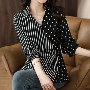 [블랙퀸] 자드로 믹스패턴 오픈롱 셔츠 blk003158