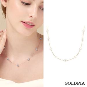 [골드피아] 14K 페를라 나인 스와로브스키 숏 목걸이