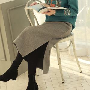 [웬디즈갤러리]골드 모직 옆트임 스커트 TSK007