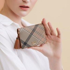 갤러리아_DCWA3F328W2 닥스 [EDINBURGH] 브라운 체크패턴 타슬 포인트 카드지