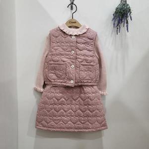 치크 sh06 전판나염 패딩조끼 스커트 세트  CKSM23T4G