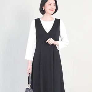 [애비뉴투지]엄마옷 블레스 브이 정장 여성 봄 가을 조끼 롱 원피스 K11309