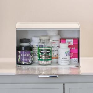 코드리빙 클린업스토리지 철제 슬라이딩 수납함 슬라이드 영양제 약통 정리 보관함 화이트 M STR-4-C2MWH