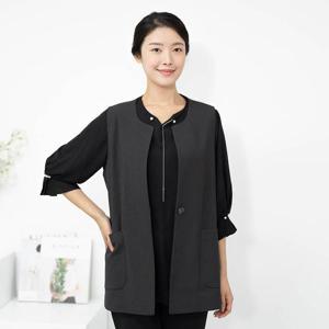 엄마옷 미디 라운드 정장조끼 VE515648 중년여성의류/60대/70대/마담/빅사이즈/할머니옷