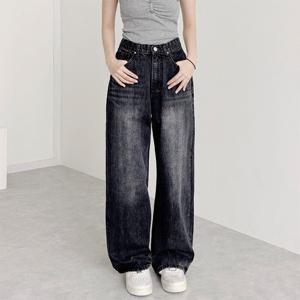 코키코키 /  MD추천/핏보장  와일드 백 포켓 브러쉬 워싱 와이드 데님 팬츠