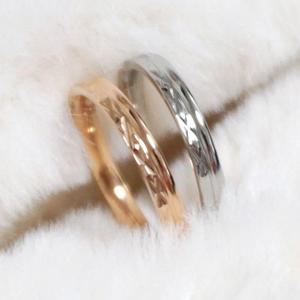 [이어넥핸즈] 써지컬스틸 2mm하프컷팅 반지 실버 로즈골드