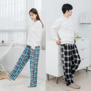 ♥무료배송♥모던체크래빗필 기모 파자마 수면 바지 커플 잠옷