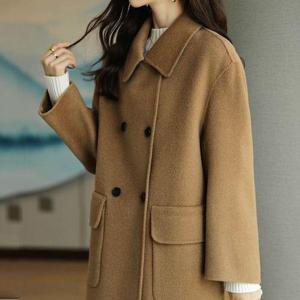 [스윗트리]루즈핏 스탠카라 더블 반코트 하프코트(j0897)