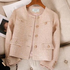 [드레스허그]밀키 핑크 트위드 자켓