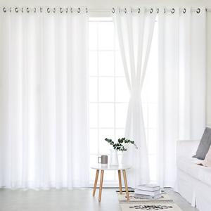 까르데코 디망쉬 화이트암막커튼 4장(아일렛형)