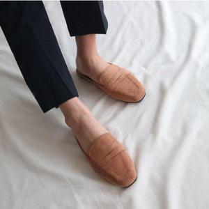 225-265mm 스웨이드 베이직 블로퍼 뮬 슬리퍼 (W67326C)