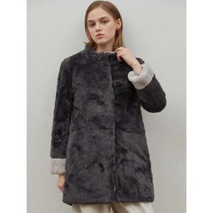 [르오트]품격있는 실용주의 FAUX퍼 배색 코트