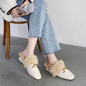 [셀러허브_여성트랜드패션]ONM 여자 털블로퍼 털슬리퍼 낮은굽 슬리퍼구두 밍크뮬