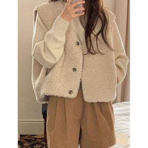 [위시드]캐쥬얼 브이넥 양털 배색 리버시블 베스트 (WIADVT019)