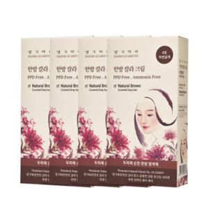 [댕기머리]모발 손상케어 염색약 한방 칼라 크림 4개 4컬러 중 택1