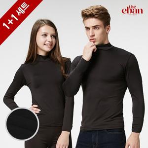 [2종세트] 남여 베이직 기모 터틀넥_블랙 택1