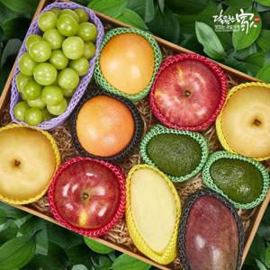 [달콤한가]프리미엄 종합과일세트(아보카도2+자몽2+애플망고1+사과2+배2+샤인1 +골드망고1)3.85kg/11과