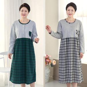 [로즈맘][엄마옷 로즈맘] 잇체크홈웨어기모면원피스